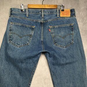 Levis Mens 501‎ Original Fit Blue Jeans size 38x34 Button Fly Cotton Denim